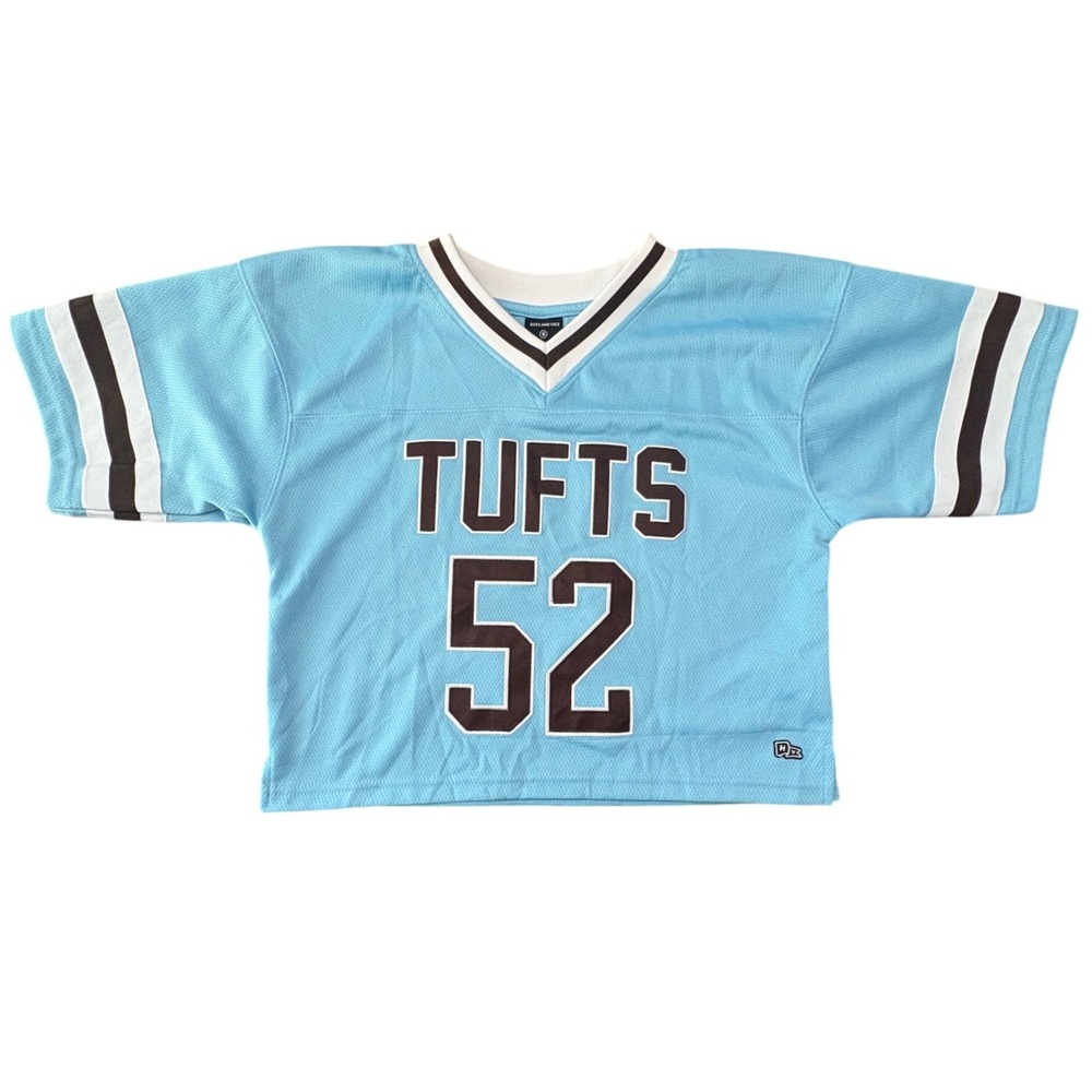 Hype And Vice Tufts University Cropped Football Jersey Womens Small Blue